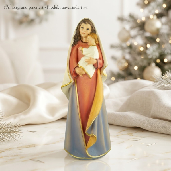 Heiligenfigur Maria mit Jesuskind groß, ca. 30 cm, K 089-30